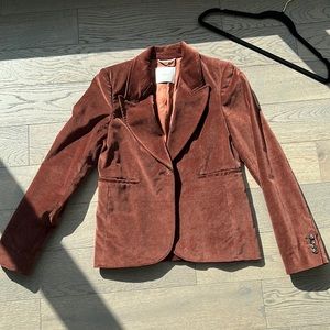 Wilfred Burnt Orange Velvet Blazer (size 6)